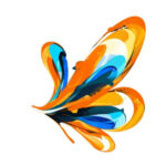 Creative Web Media image of an orange purple and blue butterfly