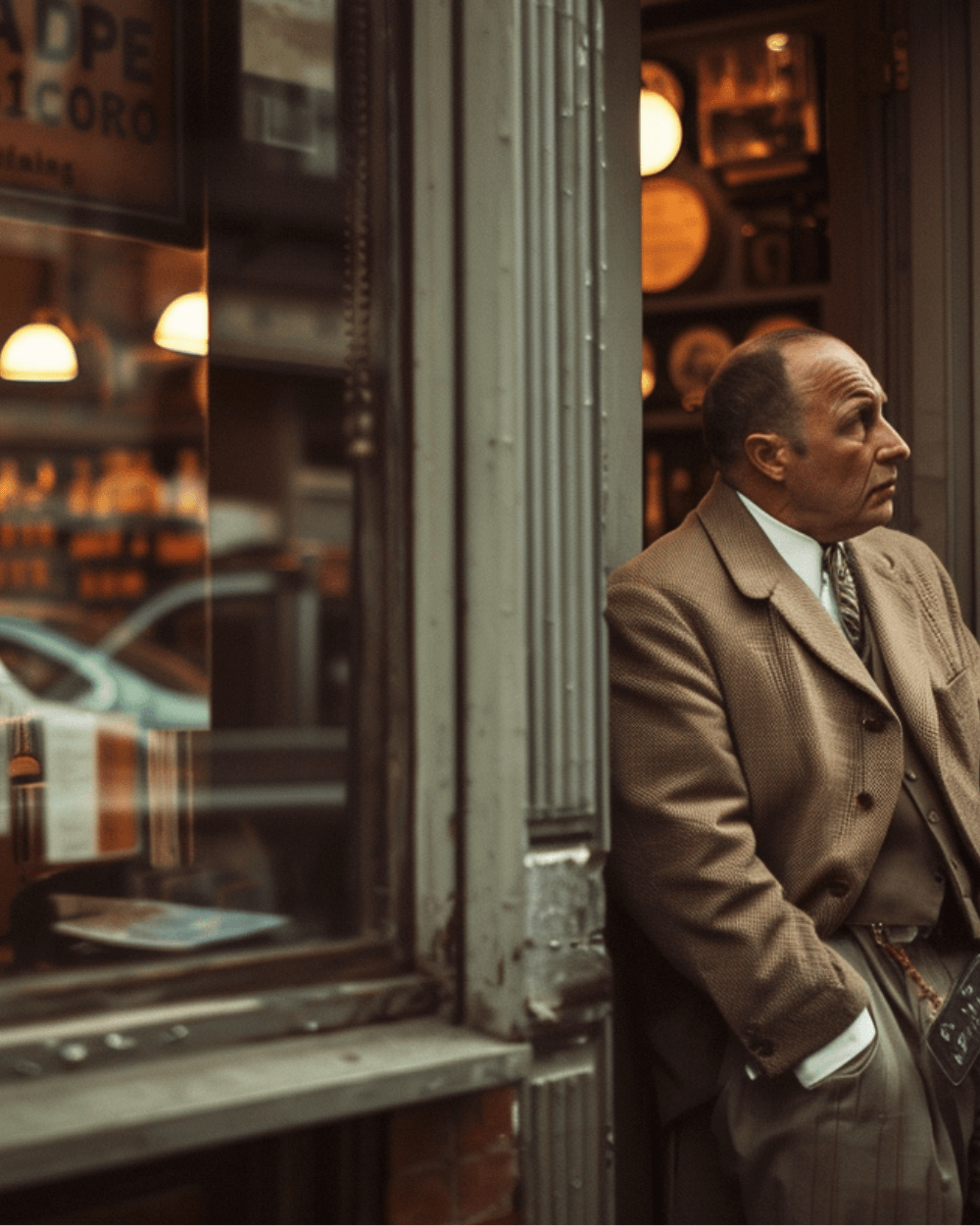 Man in Doorway of shop ai image